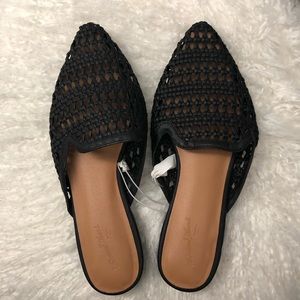 Black Woven Slides Size 6